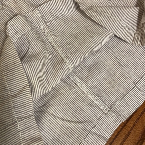 Dalia Collection modern fit mini skirt linen cotton blend striped draw string 6 - Picture 11 of 11